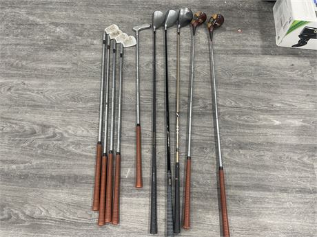 10 MISC RIGHT HANDED GOLF CLUBS