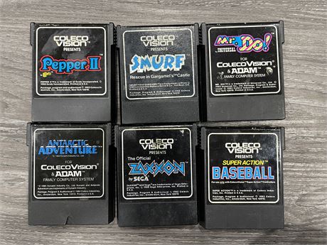 LOT OF 6 COLECOVISION GAMES