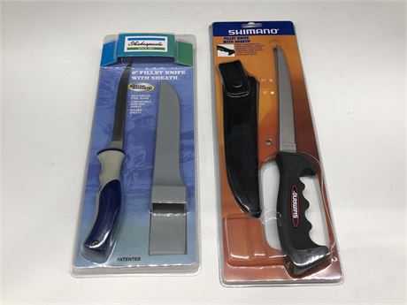 2 SHIMANO AND SHAKESPEARE FILLET KNIVES