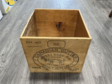 VINTAGE CANADIAN BUTTER BOX - 13”x13”x12”