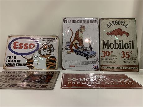 ASSORTED GAS STATION/CAR SERVICE METAL SIGNS
