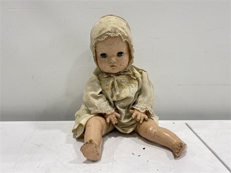 ANTIQUE WOODEN ARTICULATED DOLL (19” long)