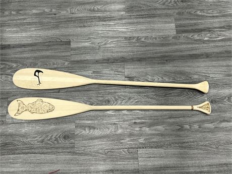 2 UNFINISHED FIRST NATIONS PADDLES - 48”