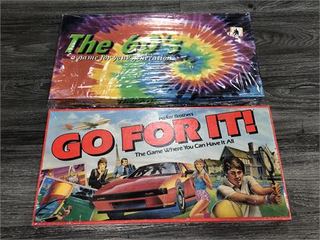 VINTAGE GO FOR IT AND THE 60s A GAME FOR YOUR GENERATION BOARD GAMES (NEW)