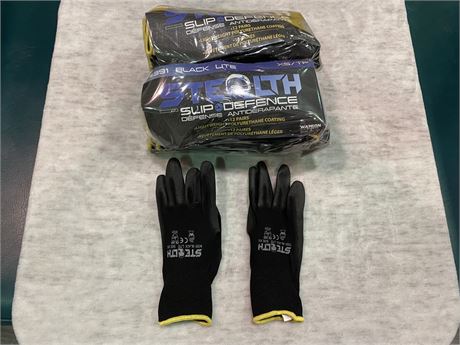 (NEW) 24 PAIRS POLY COATED GLOVES - EXTRA SMALL
