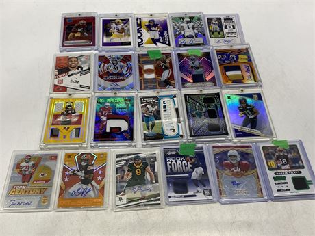 21 NFL ROOKIE PATCH/AUTO/NUMBERED CARDS