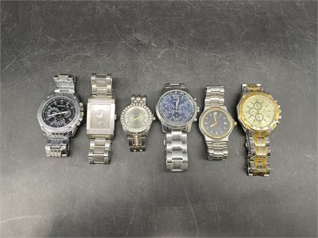 6 MISC. WATCHES (NEEDS BATTERY)