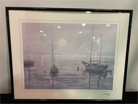BOATS PRINT BY M.HARDY (28”X22”)