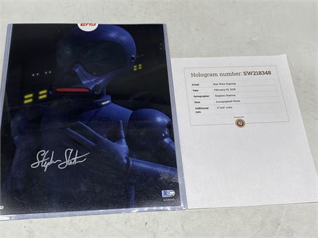 TOPPS STAR WARS AUTHENTIC STEPHEN STANTON SIGNED 11”x14” REBELS PHOTO