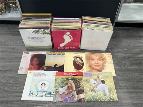 3 BOXES OF JAZZ + EASY LISTENING RECORDS - CONDITION VARIES