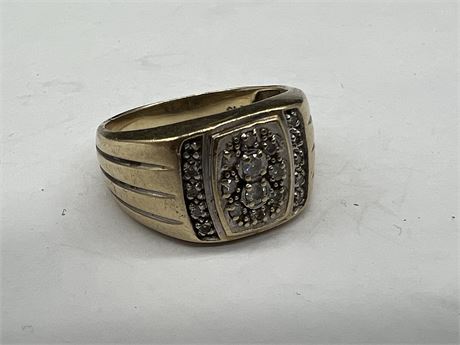 10K GOLD MENS RING SIZE 10 - 0.75 TCW