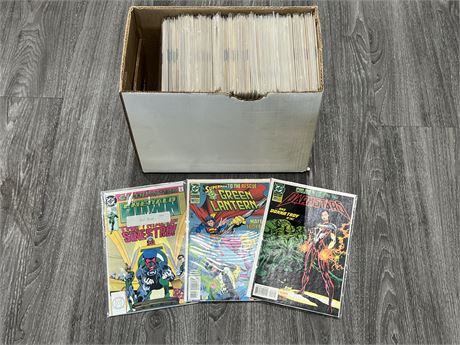 SHORT BOX OF DC COMICS - BAGGED & BOARDED