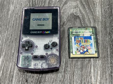 GAMEBOY COLOUR W/SUPER MARIO BROS DELUXE - POWERS UP