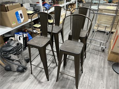 4 HIGH STOOL CHAIRS (Seat is 30” off ground)