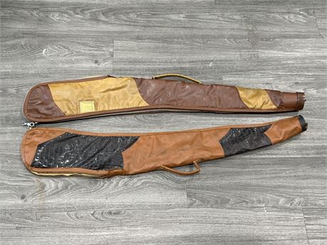 2 VINTAGE LEATHER RIFLE BAGS