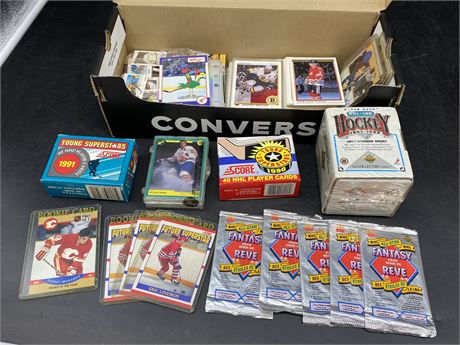 MISC NHL CARDS INCLUDING ROOKIES & SEALED PACKS