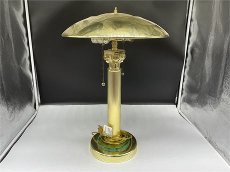 VINTAGE BRASS LAMP (21” TALL)
