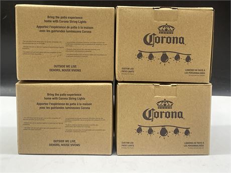 4 BOXES OF CORONA PATIO LIGHTS
