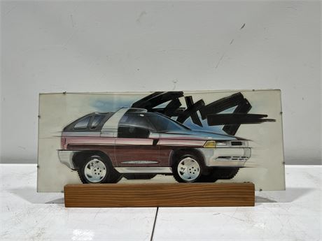 1980’s 4x4 CONCEPT CAR DEVELOPMENT DRAWING - FRAMED IN MOUNT 17”x8”
