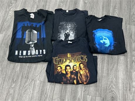 4 BAND/TOUR TEES - ASSORTED SIZES AND YEARS