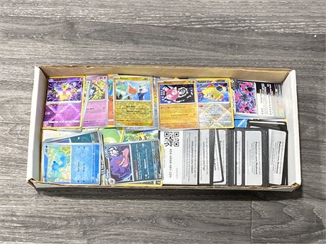 FLAT OF MISC POKÉMON CARDS - SOME HOLOS & REDEMPTION CARDS