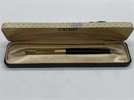MARKED PARKER PEN IN CASE - MADE IN ENGLAND