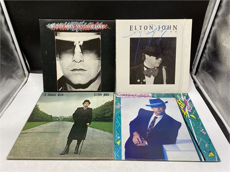 4 ELTON JOHN RECORDS - EXCELLENT (E)