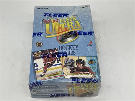SEALED 1992-93 FLEER ULTRA HOCKEY BOX (36 PACKS)