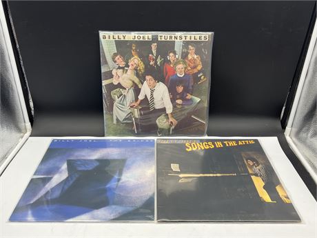 3 BILLY JOEL RECORDS - EXCELLENT (E)