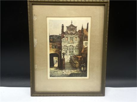 SIGNED PRINT OF FRENCH MAGISTRATES HOUSE 12”x15”