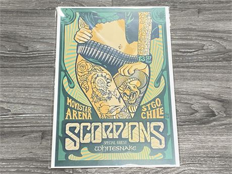 SCORPIONS SPECIAL GUEST WHITESNAKE 2016 POSTER (12”X18”)