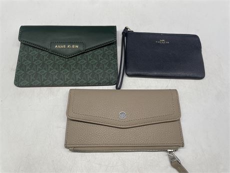 LOT OF 3 WALLETS INCL: COACH, ROOTS, ANN KLEIN