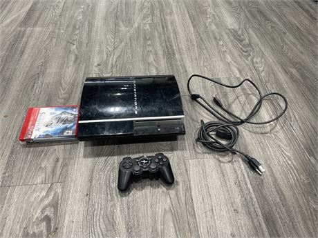 PS3 CONSOLE COMPLETE W/ 3RD PARTY CONTROLLER CORDS & GAMES (UNTESTED)