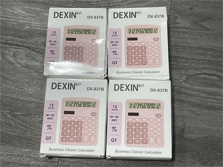 4 NEW DEXIN DX-837B BUSINESS CLASSIC CALCULATORS