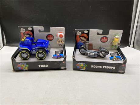 2 IN BOX MARIO BROS MOVIE PULL BACK RACERS