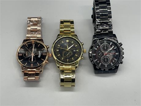 3 NEW MENS WATCHES