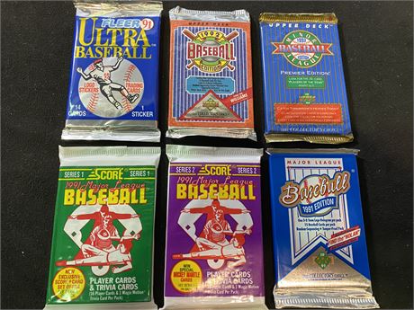 6 PACKS OF UNOPENED MLB CARDS