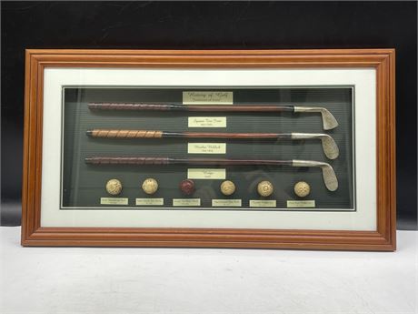 HISTORY OF GOLF EVOLUTION OF IRONS SHADOW BOX (22”x12”)