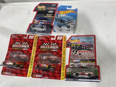 5 IN PACKAGE HILLSBROS & HOT WHEELS COLLECTABLE CARS