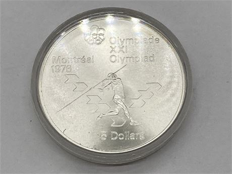 1976 MONTREAL SILVER 5 DOLLAR COIN