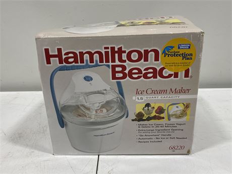 (NEW) HAMILTON BEACH ICE CREAM MAKER