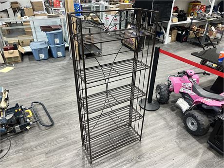 5 TIER COLLAPSIBLE METAL SHELF (62” tall)
