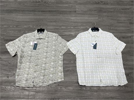 2 NEW W/ TAGS PERRY ELLIS CASUAL BUTTON UPS - SIZE XL & XXL