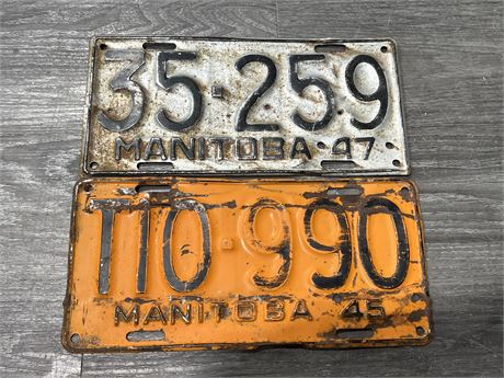 1945 / 47 MANITOBA LICENSE PLATES