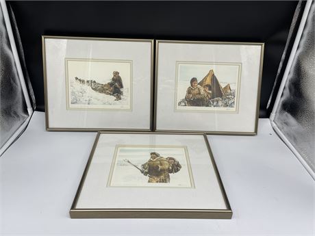 3 SIGNED NATIVE PRINTS BY BREEN ROBINSON - 13”x11”