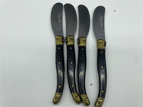 SET OF 4 VINTAGE LAGUIOLA BUTTER/CHEESE KNIVES