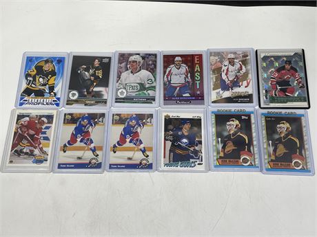 12 NHL CARDS INCLUDING 7 ROOKIES