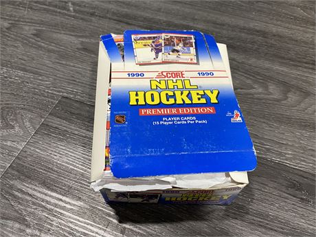 BOX OF UNOPENED NHL CARDS PACKS (1990)