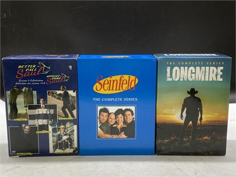 3 BOX SET DVDS - SEINFELD, BETTER CALL SAUL & LONGMIRE