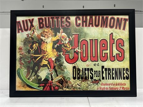 PROFESSIONALLY FRAMED PRINT “JOUETS” AS SEEN ON TV SHOW (39”x27.5”)